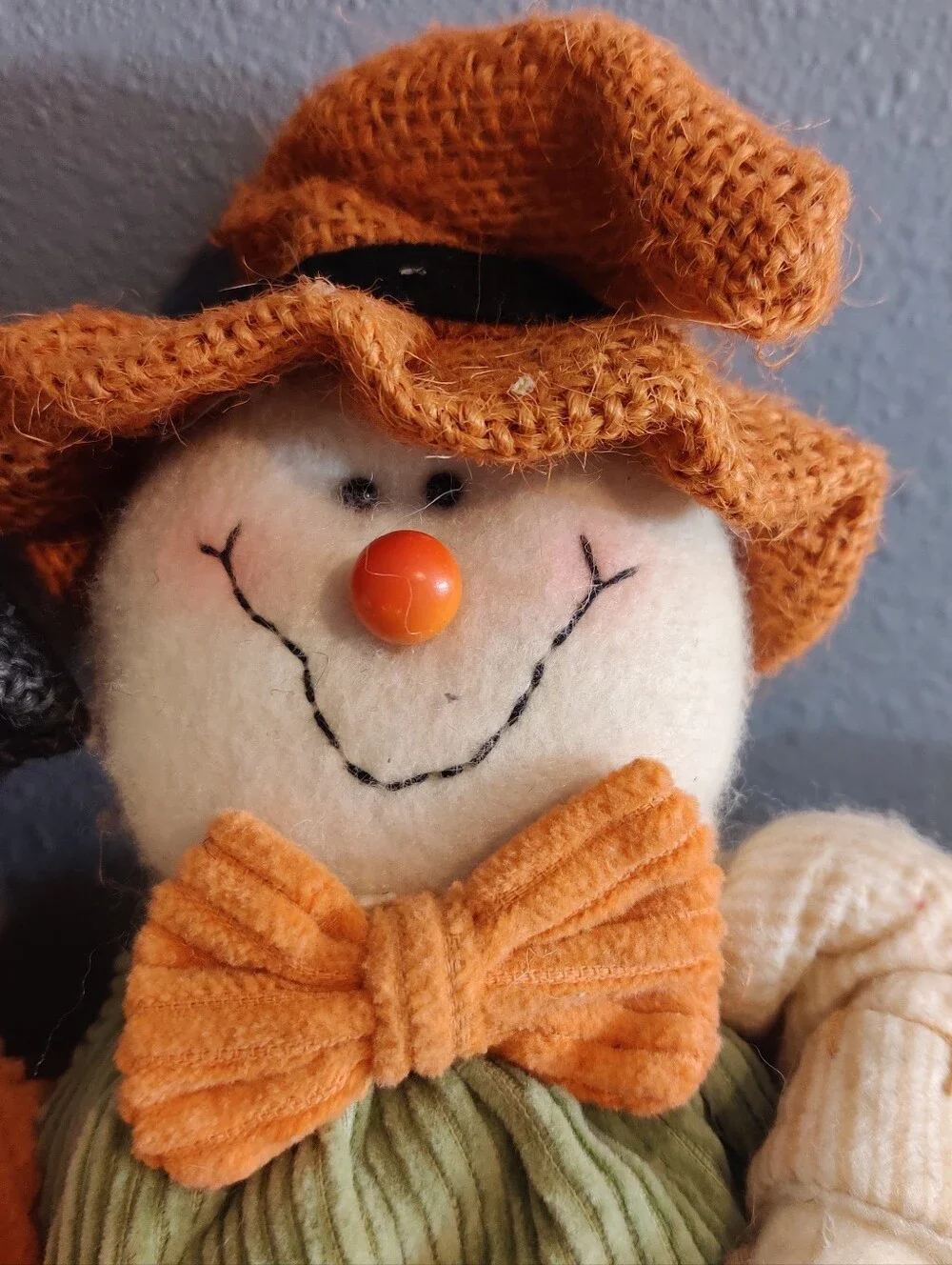Doorstopper Scarecrow Snowman Weighted Plush Fall Decor Pumpkin Autumn Orange